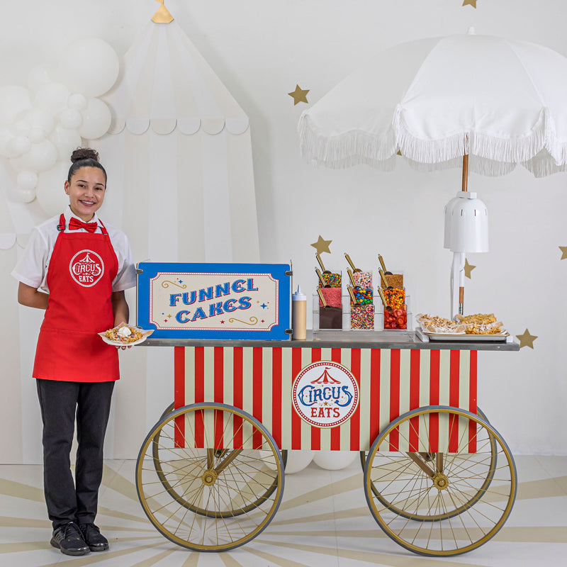 Funnel Cakes Wagon with uniformed attendant